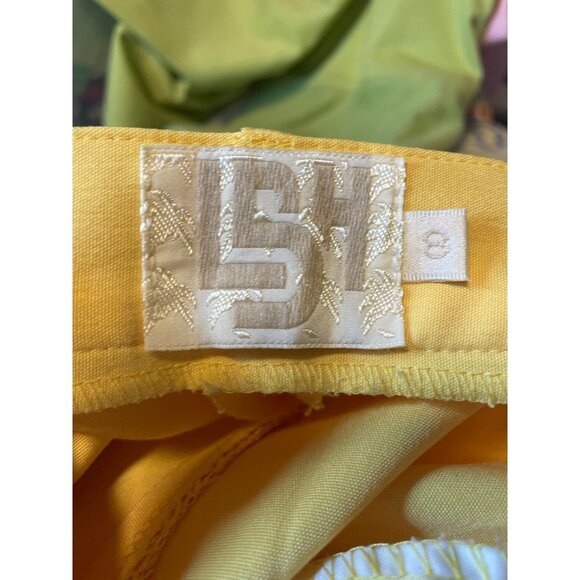 Vintage LBH Yellow High Waisted Elastic Waistband Shorts Sz 8 - Picture 4 of 9